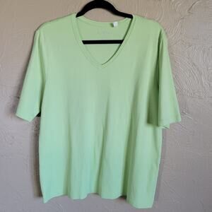 Chico's 100% Cotton V-Neck Short Sleeve Top